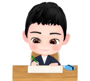 作文を書く子供のイラスト