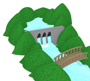 ダムと橋のイラスト