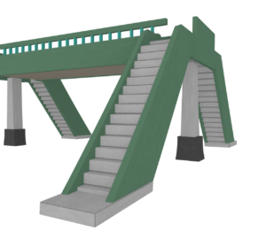 見上げる歩道橋のイラスト