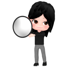 レフ板を持つ女性スタッフのイラスト