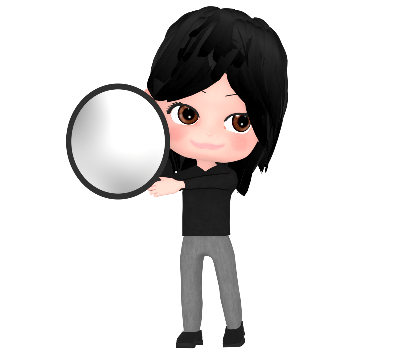 レフ板を持つ女性スタッフのイラスト
