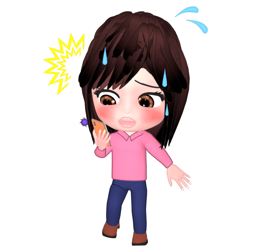 アカウントが乗っ取られた女性のイラスト