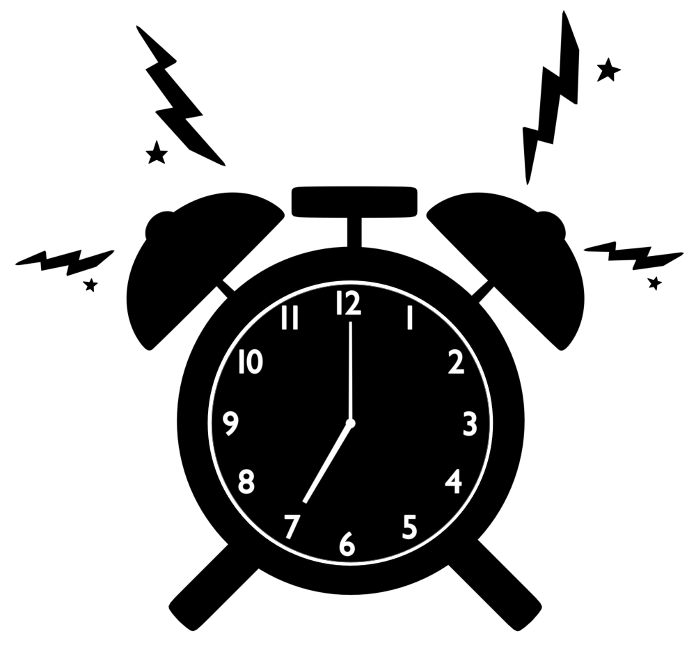 目覚まし時計のシルエット