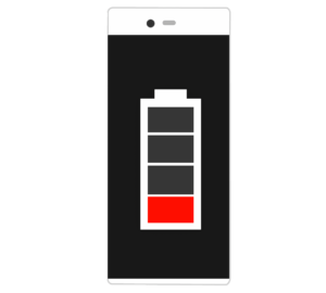 充電が切れたスマホのイラスト