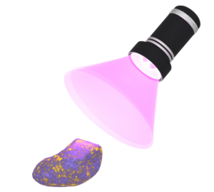 ブラックライトで光る石のイラスト