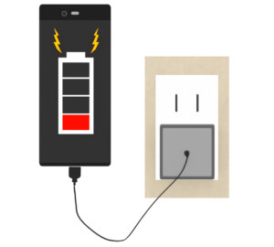 充電中のスマホのイラスト