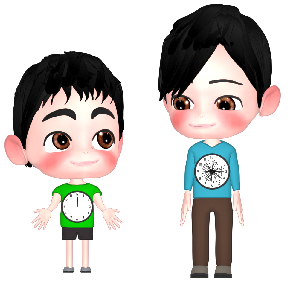 子供と大人で時間の感じ方が違うイラスト