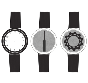 時計を修理するアイコンのイラスト