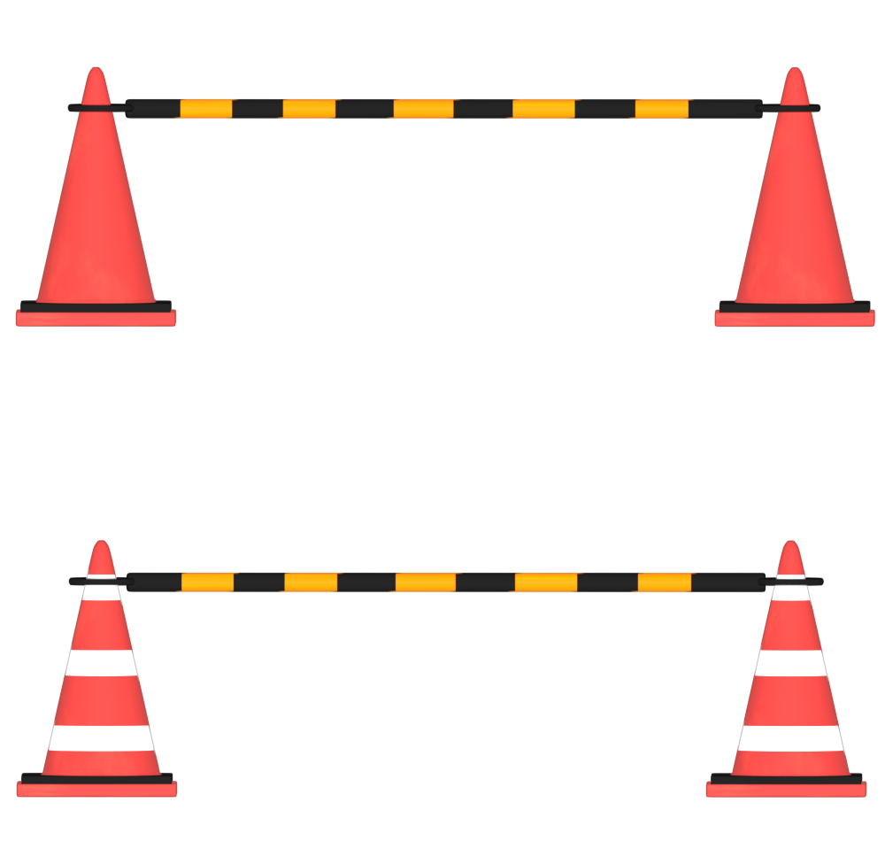 工事現場のカラーコーンのイラスト