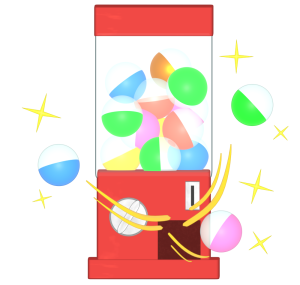 かわいいガチャガチャのイラスト
