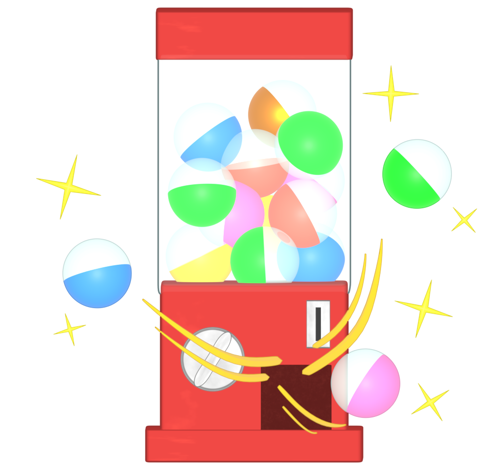 かわいいガチャガチャのイラスト