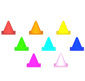 かわいいパイロン・カラーコーンのイラスト