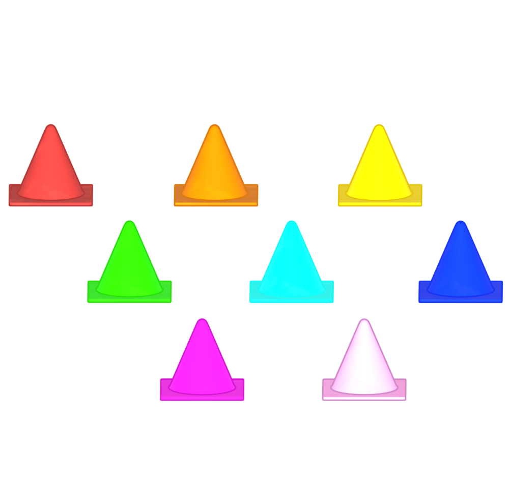 かわいいパイロン・カラーコーンのイラスト