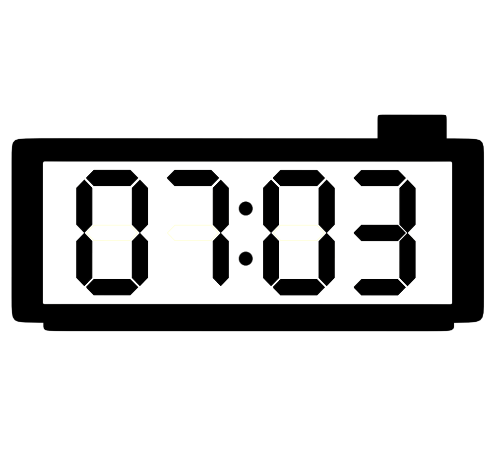 デジタル時計のシルエット
