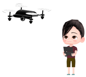 ドローンを飛ばす人のイラスト