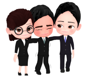 酔っ払いを介抱する人のイラスト