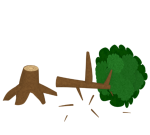 倒木のイラスト