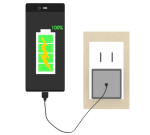 満充電になるスマホのイラスト