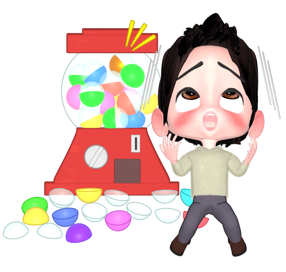 ガチャガチャでハズレた人のイラスト