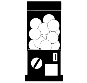 ガチャガチャのシルエット