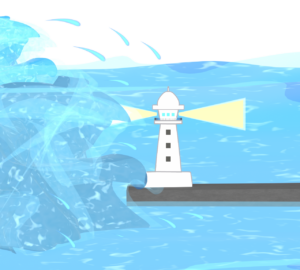 大津波のイラスト