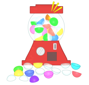 当たらないガチャガチャのイラスト