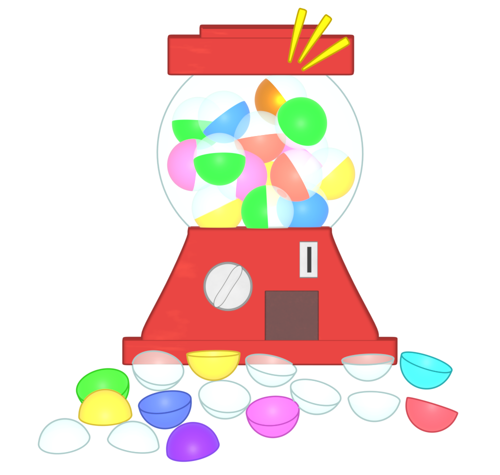 当たらないガチャガチャのイラスト