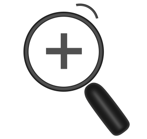 拡大の虫眼鏡のアイコン