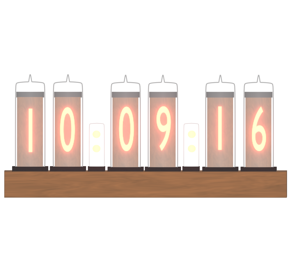 ニキシー管時計のイラスト