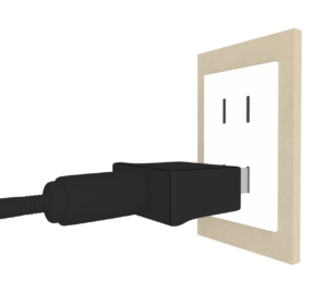 コンセントに半挿しする電源プラグのイラスト
