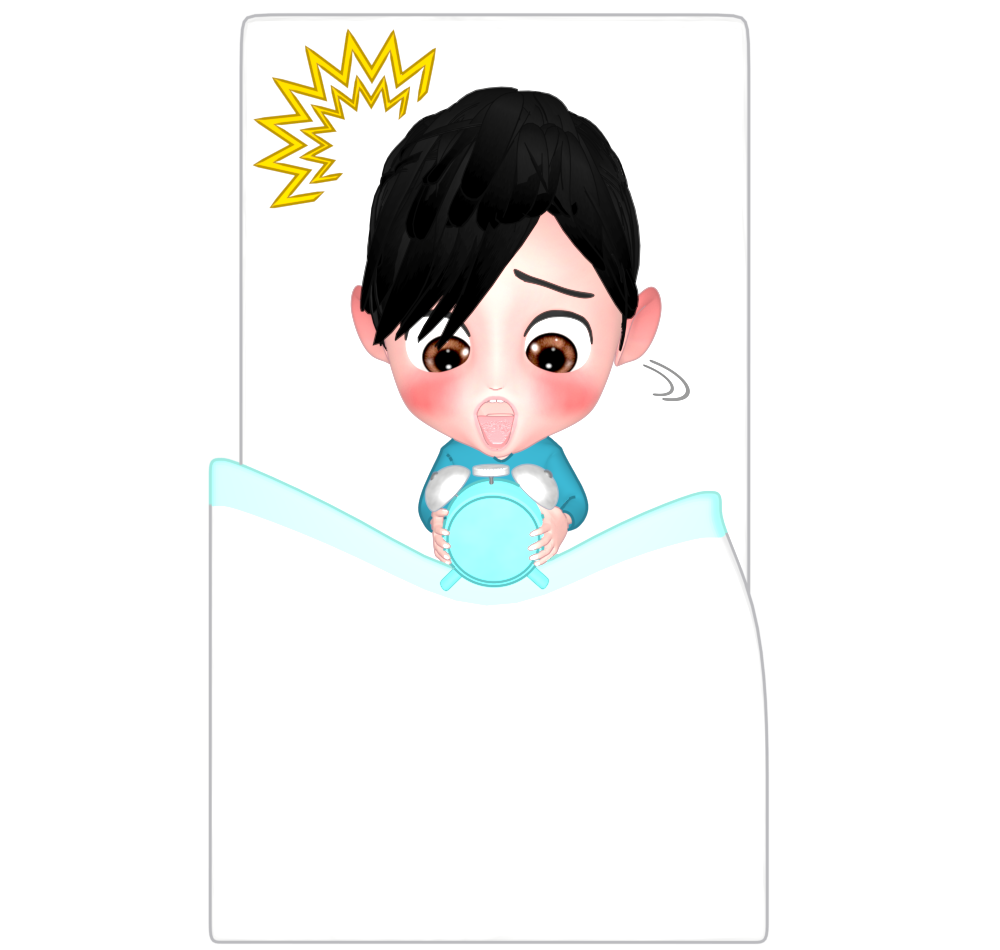 寝坊のイラスト