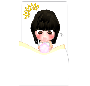 寝坊をして飛び起きる女性のイラスト