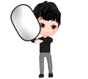 レフ板を持つ人のイラスト