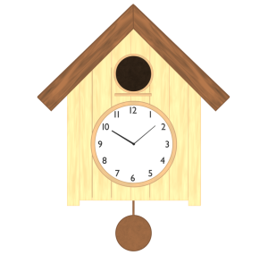 鳩が出ていない鳩時計のイラスト