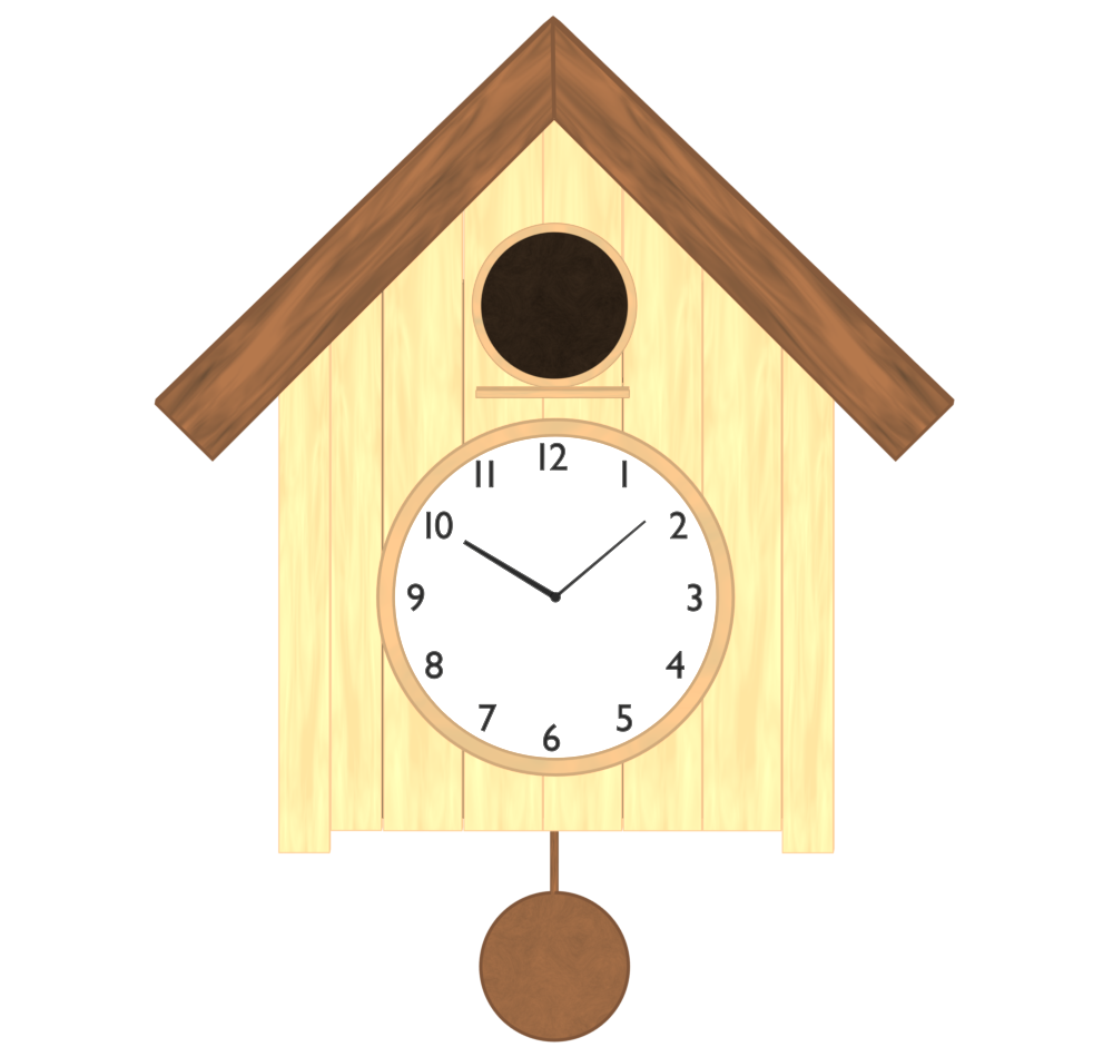 鳩が出ていない鳩時計のイラスト
