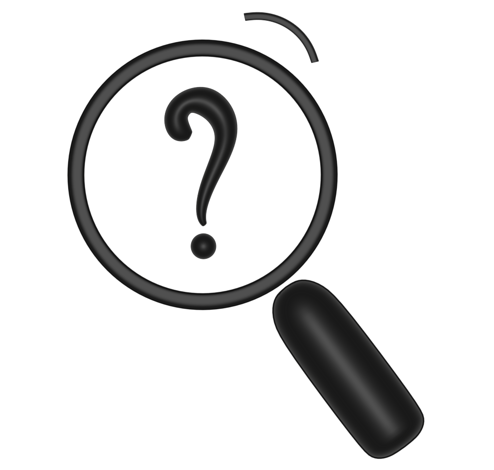 クエスチョンの虫眼鏡のアイコン