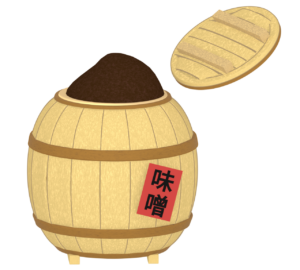 赤味噌の樽のイラスト