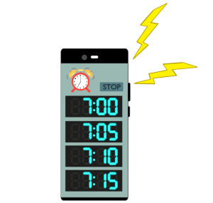 スマホの連続アラームのイラスト
