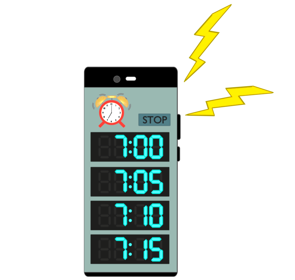 スマホの連続アラームのイラスト