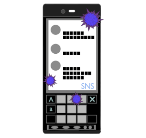 SNS乗っ取りのイラスト