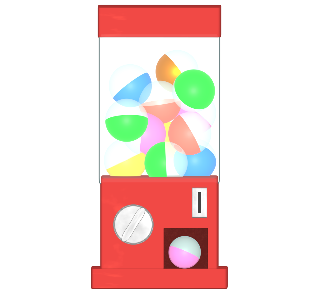 回して出たカプセルトイのイラスト