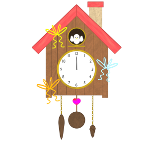 おしゃれな鳩時計のイラスト