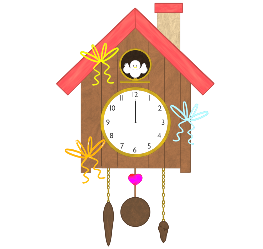 おしゃれな鳩時計のイラスト