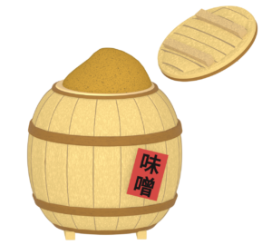白味噌の樽のイラスト