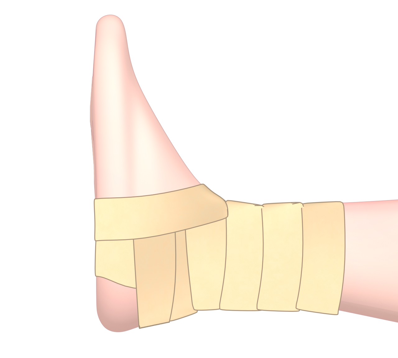 足首にテーピングを巻くイラスト