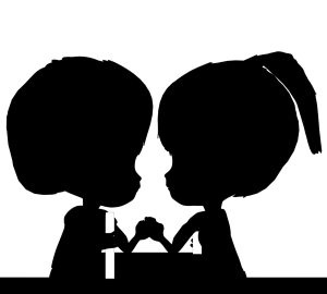 アームレスリングのシルエット