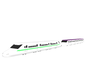 連結する荷物専用新幹線のイラスト