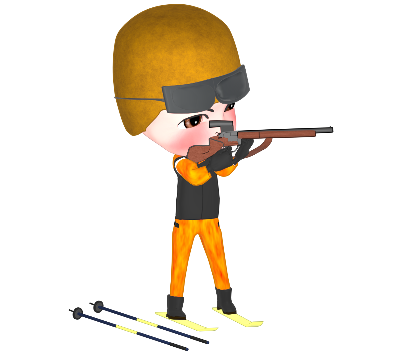 バイアスロンのイラスト