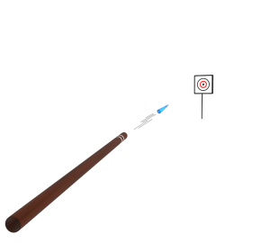 吹き矢で的に当てるイラスト