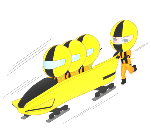 ボブスレーの選手のイラスト